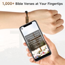 Outiuehee 1Pcs Adjustable Daily Bible Verse Bracelet - Christmas Stocking Stuffers, Scripture Bracelet with Tap-to-Read Feature, Christian Spiritual Accessory for Teen