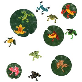 Realistic Frog Figurine Set – 12PCS Hand-Painted PVC Miniatures, Lifelike Amphibian Models, Home & Garden Decor, Educational Toys for Collectors and Enthusiasts