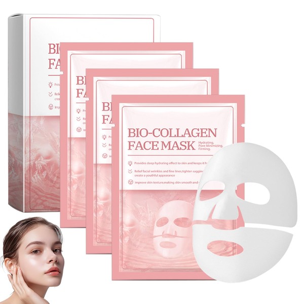 Pack of 3 Collagen Mask, Collagen Mask Overnight, Collagen Mask,