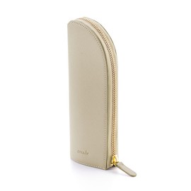 Corale Stand Pen Case, Standing, Pen Case, Leather, Women's, Pencil Case, Pen Holder, Adult, Stylish, beige, (greige), Casual