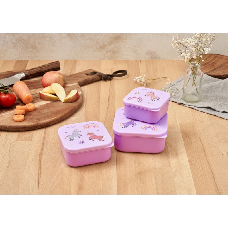 Unicorn Lunch Bag, 3 Pack Nested Boxes Tiny to Tots