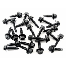 Retro-Motive Black Self Tap Trim Screws- M4.2 x 20mm Long- 7mm Hex- Fits Ford Truck- Qty.25- #1964