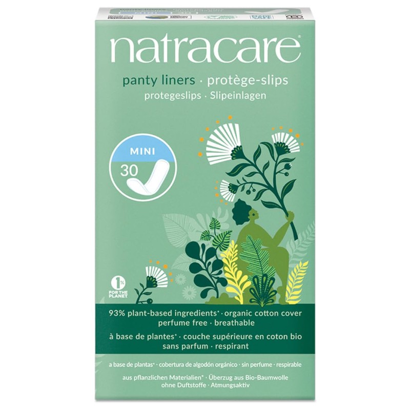 Natracare Natural Organic Mini Panty Liners, Made with Certified Organic