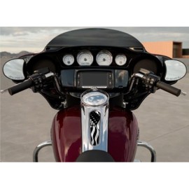 Kustom Cycle Parts Black & White Wavy American Flag Dash Insert! Fits Harley Davidson 2008-2020 Street Glides and 2010-2020 Road Glides. 08-20 Street/Road Glide Dash Insert