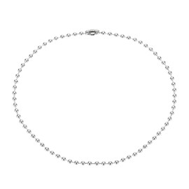 PATIKIL Silver-tone Beaded Chain Necklace, Titanium Steel 3mm Bead Ball Chain Necklace Y2K Punk Necklace for Women and Men Jewelry Gift, 25.59 Inch Length