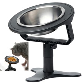 Syiyunran Cat Bowl Holder Raised Cat Bowl Raised Bowls - 1 Piece, Black, Adjustable Pets Raised Cat Bowls Holder, Allows Your Pet to Eat, Drink in Comfort