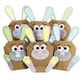 12 DIY Easter Bunny Bags with Handle – Colourful Gift Bags for Easter to Fill Yourself – for Wrapping Gifts for Children and Adults