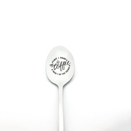 Coffee Spoon Coffee Lover Gifts for Women Men The First I Drink Coffee Spoon Christmas Birthday Gifts for Boyfriend Girlfriend Husband Wife Best Friend Coffee Lover