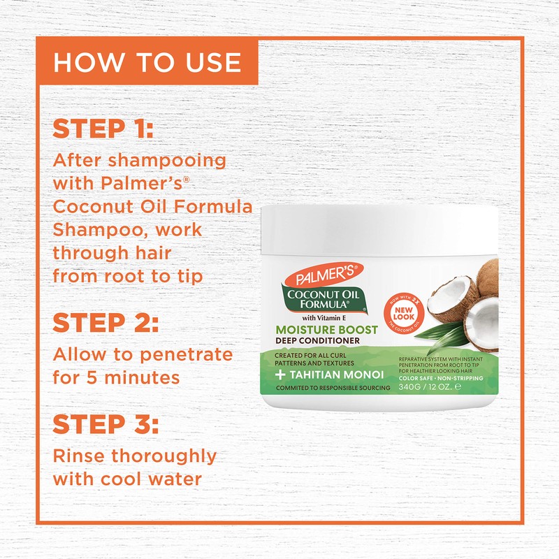 Palmer's Coconut Oil Formula Moisture Boost Deep Hair Conditioner, 12