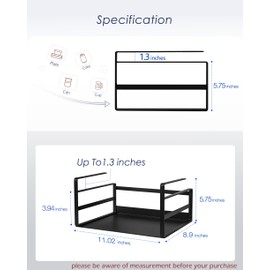 Nxconsu 2Pack Under Shelf Storage Basket Organizer Hanging Holder for Cabinet Pantry Kitchen Cupboard Desk Counter Bookshelf Organization Add-on Space Saver Heavy Duty Slide-in Black Small