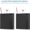 JWISLAND (Pack of 4) 4 AA Battery Holder with ON/Off