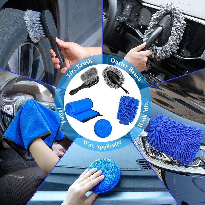 AUTODECO 31Pcs Car Detailing Brush Set, Car Detailing Kit, Auto