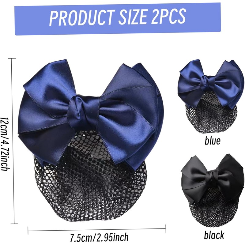 2 redecillas para moño gorros para el cabello con lazo