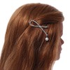 Silver Plated Clear Crystal, Simulated Pearl Bead Open Bow Hair