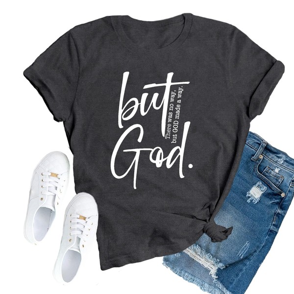 TUPOSU Christian Shirts for Women Jesus Faith Religious T-Shirts But