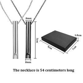 Anevios Höki Anapana Necklace Against Anxiety, Breathing Necklace, Stainless Steel, Portable Breathing Exercises, Necklace, Smoking Ceasing Chain, Gifts for Men, Women, Small Gifts, Advent Calendar,