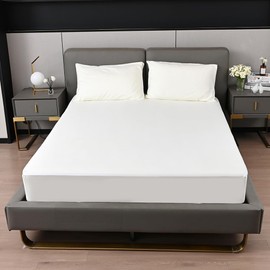 Fitted bed Sheet 25CM Deep Cream King Bed Size Hotel Quality Poly Cotton (Cream, King 25CM)