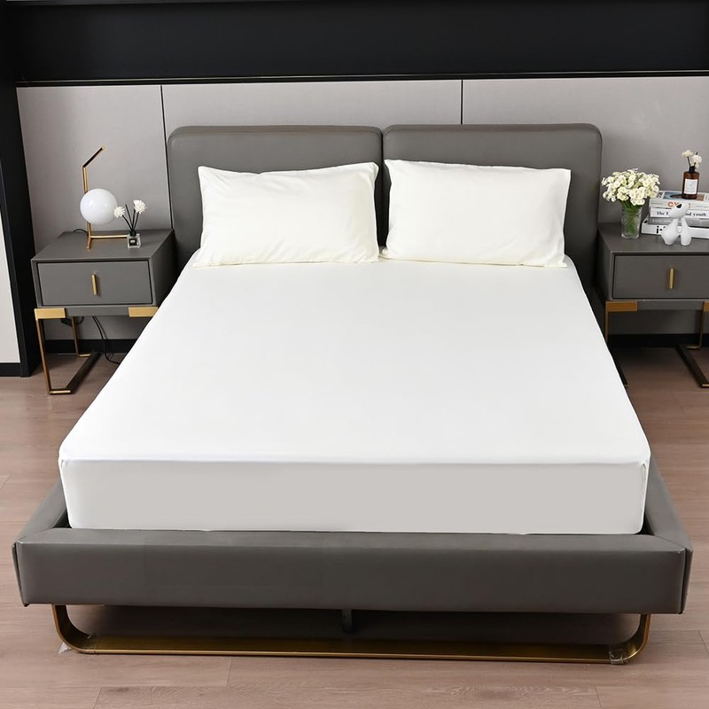 Fitted bed Sheet 25CM Deep Cream King Bed Size Hotel