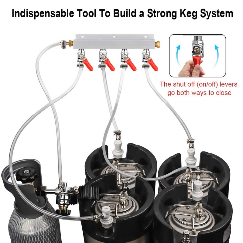 MRbrew Gas Manifold, CO2 Gas Distributor, 5/16'' Barb Fitting Beer