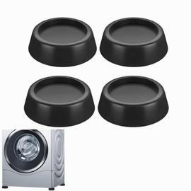 4Pcs Washing Machine Feet Pads for Anti-Vibration, Noise Reducing Anti Slip Washer Vibration Pads,Protects Floor Washer Foot Set(Black)