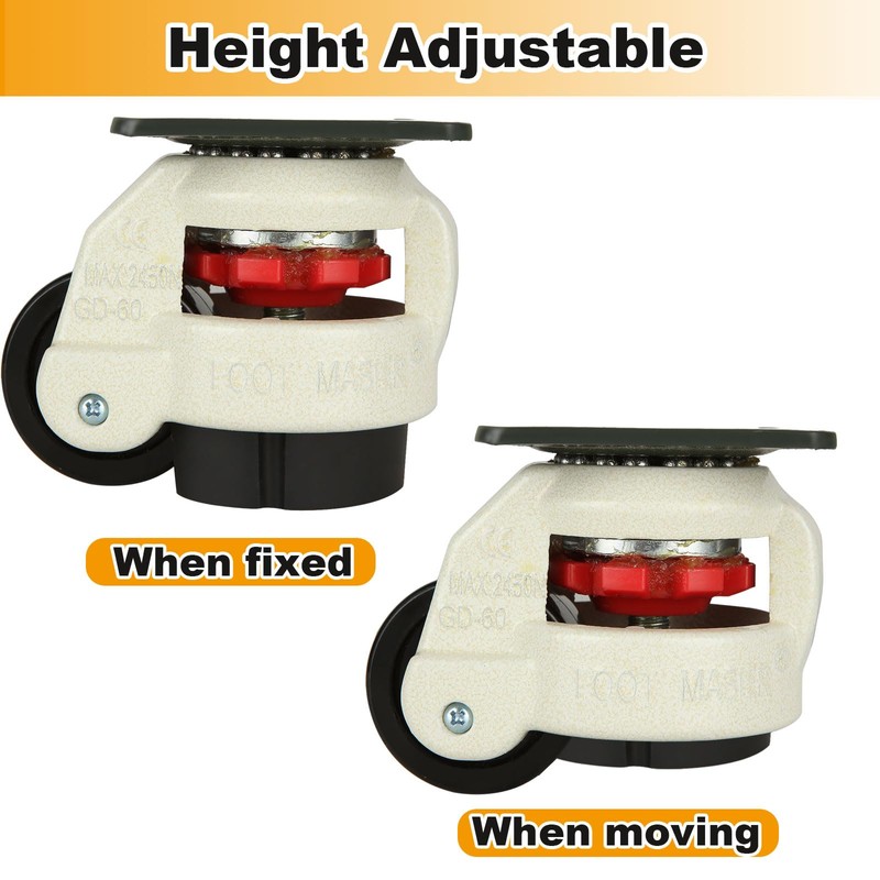 Acrux7 Leveling Casters Set of 4 Heavy Duty 2200 Lbs