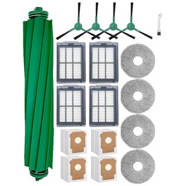 Jegehoyo 18-teilig Ersatzteilset für iRobot Roomba 405/505 Combo Roboter: 1x Hauptbürste, 4X Seitenbürsten, 4X Filter, 4X Tücher, 4X Beutel, 1x Schwanenhalsbürste
