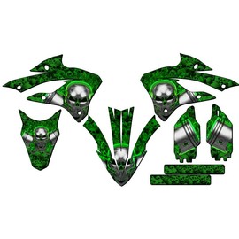 2022-2025 KX 112 Flaming Gearhead Green Senge Graphics Base Kit Compatible with Kawasaki