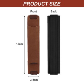 Pack of 2 Pen Holder Notebook, Elastic Pen Holder Pouch, Notebook Pen Holder, PU Leather Pencil Case with Elastic, Pen Holder for Diary, Elastic Pen Loop, Notebook Diary Pen Holder, black / brown, No