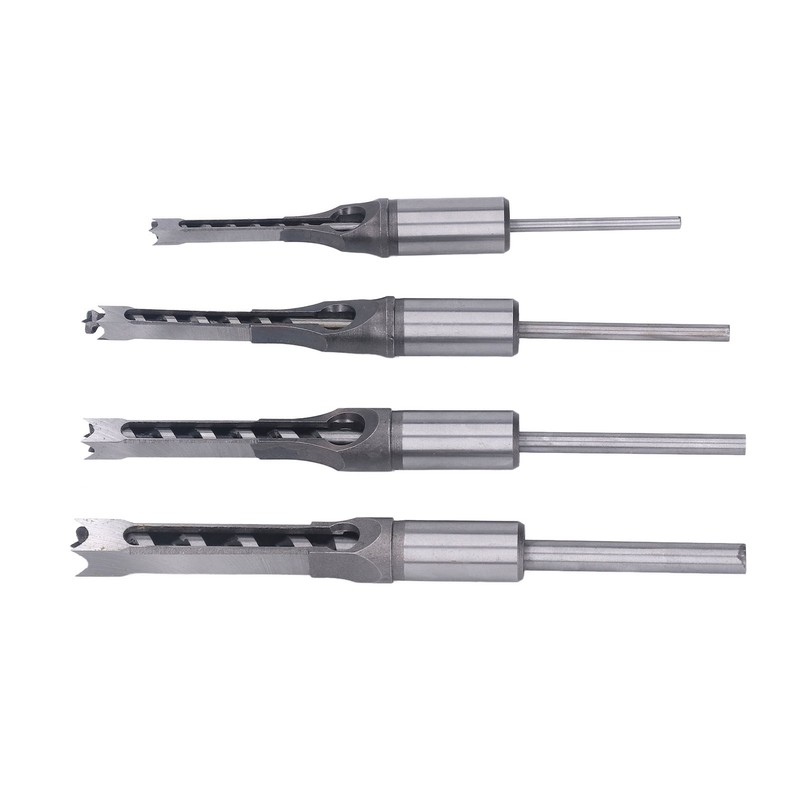 4PCS Woodworking Square Drill Bits Set HSS Wear Resistant 1/4in