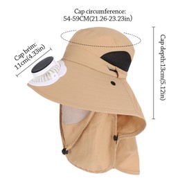 Dazzleimart Wide Brim Solar Fan Hat Outdoor (US, Alpha, Medium, Large, One Size, Yellow)