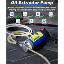 Oil Pump 12V 100W, Oil Extractor Pump for Engine Oil Change, Electric Fluid Transfer Pump for Motor Oil, Gear Oil, Transmission Fluid Removal, Self-Priming Oil Transfer Pump for Car, Mower, Marine