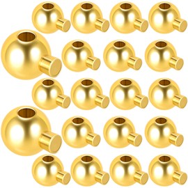 PAGOW 20 Pcs Crimp Beads for Jewelry Making, Spacer Beads Kit, DIY Crafts Bead Earring Making, Metal Bead Stopper Crimp Charms for Bracelet Necklace Ends Accessories (Gold, Round)