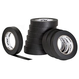 10 Pack 1" inch x 60yd STIKK Black Painters Tape 14 Day Easy Removal Trim Edge Finishing Decorative Marking Masking Tape (.94 in 24MM)