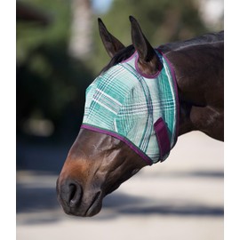 Kensington UV Horse Fly Mask with Web Trim - Protective Mask with Dual Ear Opening & Forelock Freedom - XLarge, Imperial Jade