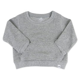 HonestBaby baby girls Organic Cotton Lounge Life Comfy Crew Sweatshirt, Gray Heather, Preemie US