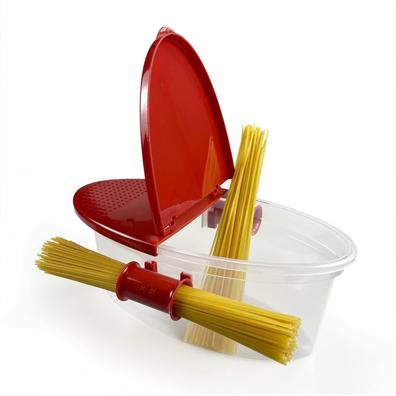 Microwave Pasta Boat with Strainer Pasta Cooker for Pasta, Rice,
