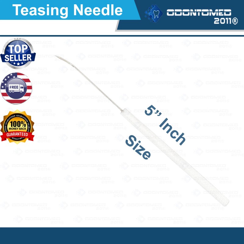 ODM DISSECTING DISSECTION TEASING NEEDLE ANGLED SILVER HANDLE