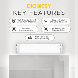 Diodesy 36-Inch LED Bathroom Vanity Light, 3 Color Adjustable 3000K/4000K/5000K, Dimmable Vanity Light Fixture LED, Brushed Nickel Finish, 25W(150W Replacement), 3036 Lm, 120V, Energy Star & UL Listed
