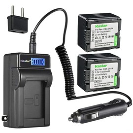 Kastar 2-Pack CGA-DU14 Battery and LCD AC Charger Compatible with Panasonic NV-GS30, NV-GS33, NV-GS35, NV-GS37, NV-GS38, NV-GS40, NV-GS44, NV-GS50, NV-GS55, NV-GS58, NV-GS60, NV-GS65, NV-GS70