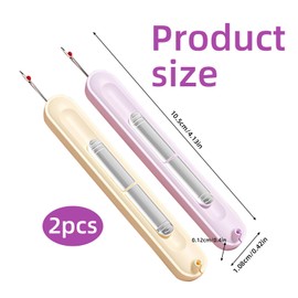 2pcs 2 in 1 Needle Threader Seam Ripper, Plug-in Needle Threader, Seam Ripper, Sewing Accessories for Easy Sewing, Embroidery, Portable Unpicker Sewings Tool,Knitting Crafts Quilting Supplies