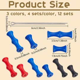 NBEADS 12 Sets 3 Colors Bow String Finger Savers, Archery Bowstring Finger Protector Bowstring Finger Guard with 6cm Alloy Needles for Recurve Bow String Protection
