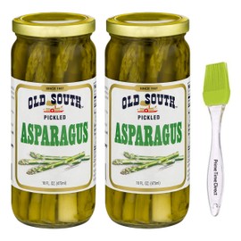 Old South Pickled Asparagus 16 fl oz (2 Pack) Bundled with PrimeTime Direct Silicone Basting Brush in a PTD Sealed Bag