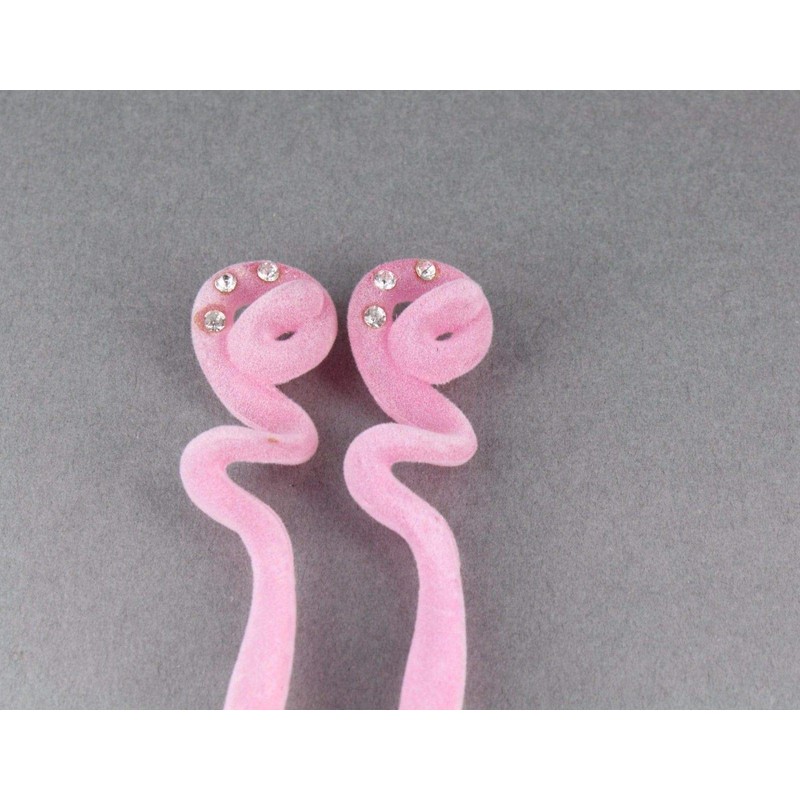 Pink Snake Hair Sticks Velvet Velour Chop Sticks Picks Pins