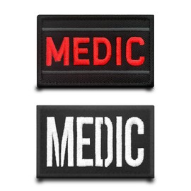 2 Packs MEDIC Tactical Patch,Medical EMT EMS MED Patches Hook and Loop Fasteners Funny Embroidered Patch for Hats,Vests Uniform,Backpacks,Clothes,Jeans Etc