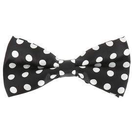 cravateSlim Black and White Big polka dots Bow Tie