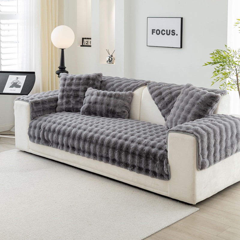 Topchances Plush Sofa Throw Pillow Cover - 1PC Solid Soft