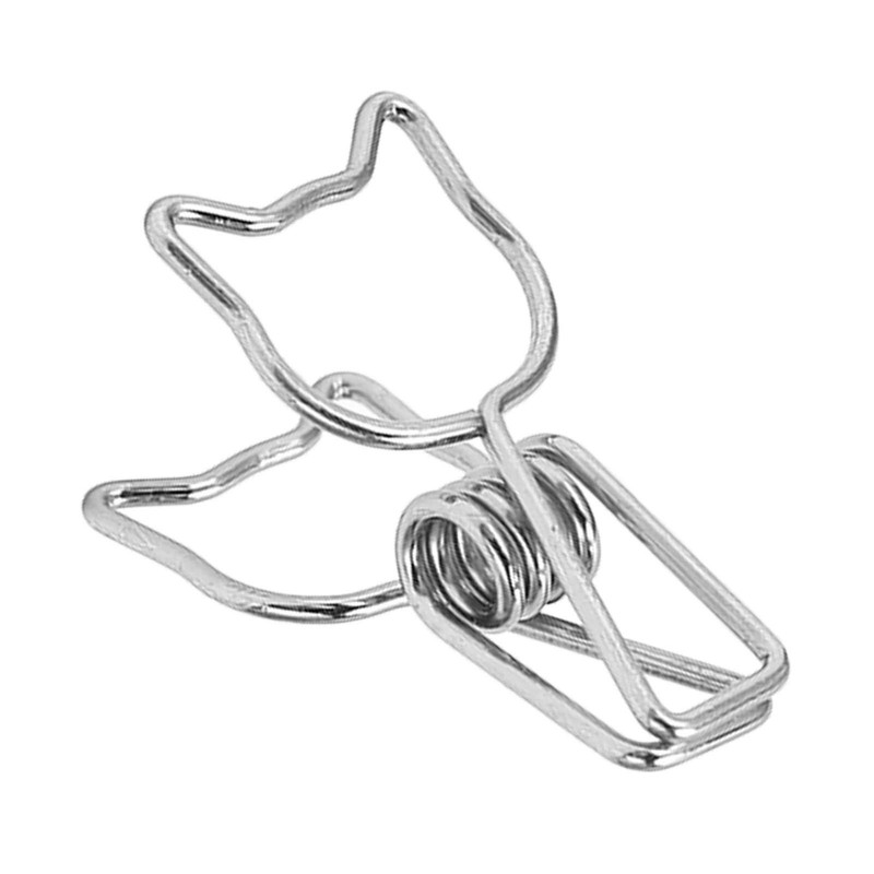 100pcs Cat Binder Clips Cute Cartoon Strong Clamping Force Metal