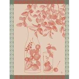 Le Jacquard Français Eaux De Fruits Rouges Cerise 29187 Tea Towel 60 x 80 cm Cotton