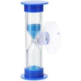 Tustao 2 Minute Sand Timer for Kids, Blue Toothbrush Timer for Kids 2mins / 3mins Sand Clock Timer Plastic Suction Cup Hourglass Sandglass Desktop Ornament Party Favors