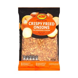 KTC Fried Onion | Crispy Onion Flakes | Perfect Sprinkled on Curries, Hamburgers & in Salads | Fresh Healthy Onions Battered & Fried |Birista | 400 g Bag